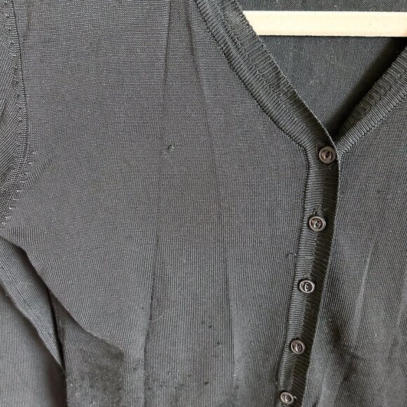 Express Black V-Neck Button-Up Cardigan XS – Closet Staple Basic - Picture 5 of 8